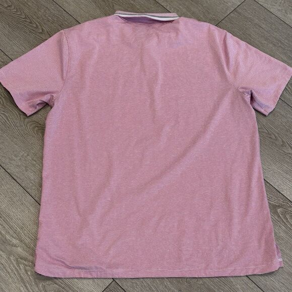 Nike Dri-Fit Polo Shirt Mens Large Teal Pink Striped Swoosh Golf Casual Lot Of 2 - Picture 11 of 11